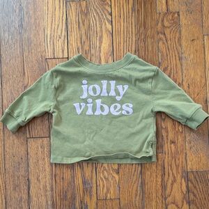 Kids Long Sleeve Shirt in Olive Green